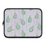 Pear gingham Retro laptop sleeve collection by miodoi illustration