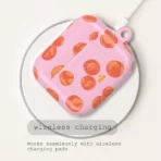 peachy plush, Peach pink airpod airpod case AirPod Case airpod case by MioDoi Illustraion whimsical airpod case for your fashion